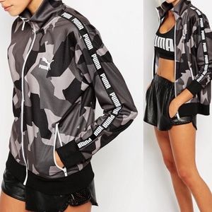 Puma Black  Camo Bomber Sweatshirt Track jacket